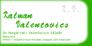 kalman valentovics business card